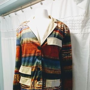 Aztec Western Long Sleeve Jacket Shacket Large Woman Unisex Bohemian Equ…